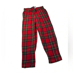 Old Navy Mid Rise Soft Flannel Pajama Pants Red Tartan Holiday Pants Adult m p24